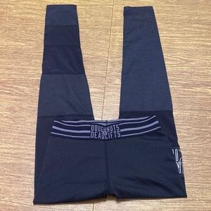 Doughnuts & Deadlifts Black and Gray Leggings Size Small
